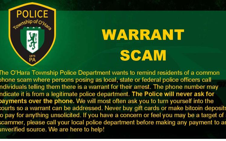 Warrant Scam information